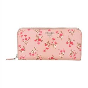 Prada Pink Saffiano Floral Wallet